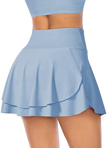 G4Free sagledne suknje za žene V struk Golf suknje ugrađene u kratke hlače Atletski skirt suknje s džepovima