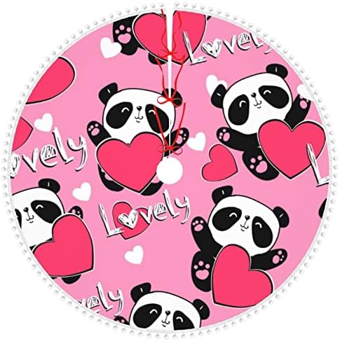 Panda srce Valentine ružičasto suknje sa jedrem s pomm trim, provjerite božićnu suknju za praznične božićne