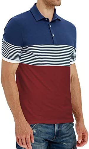 ZDFER muške polo majice kratkih rukava Casual Sport Slim Fit košulja Stripe patchwork golf