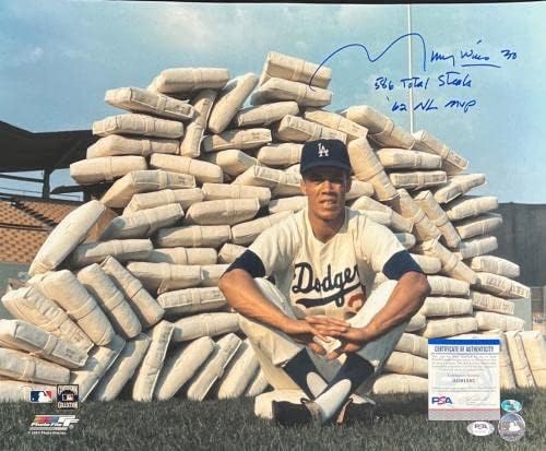 Maury Wills - Los Angeles Dodgers potpisan 16x20 photo W. Inscription - PSA AG91581 - AUTOGREM