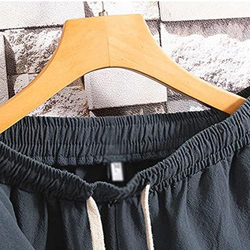 UxZDX odjeća muške ljetne pune boje pamučne posteljine kratke majice kratke hlače postavi