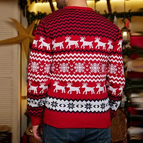 Muški pleteni džemper modni božićni džemper gornji topli pulover okrugli vrat dugih rukava vuneni