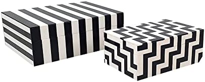 Set od 2 kutije za dodatnu opremu Multipunarska poklapa za pohranu Crno bijelo Moderna savremena
