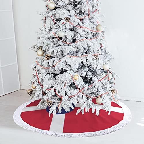 Zastava države AlbertSlund Print Christrichy Tree Skirt sa reselom za sretnu božićnu zabavu pod Xmas Tree