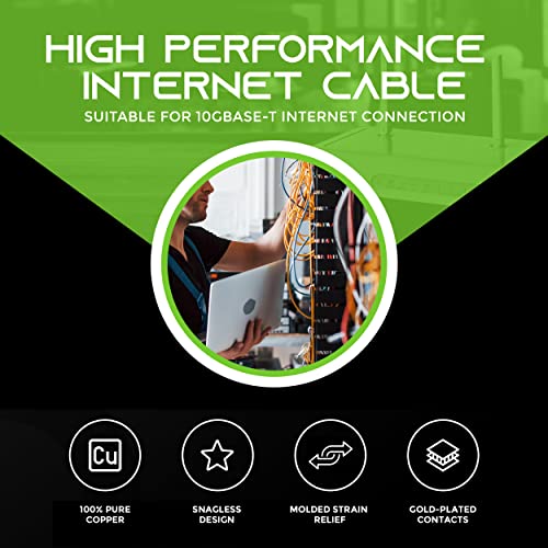 GearIT 100-paket, Cat 6 Ethernet kabl Cat6 zakrpa bez problema 1 stopa - RJ45 računarski LAN