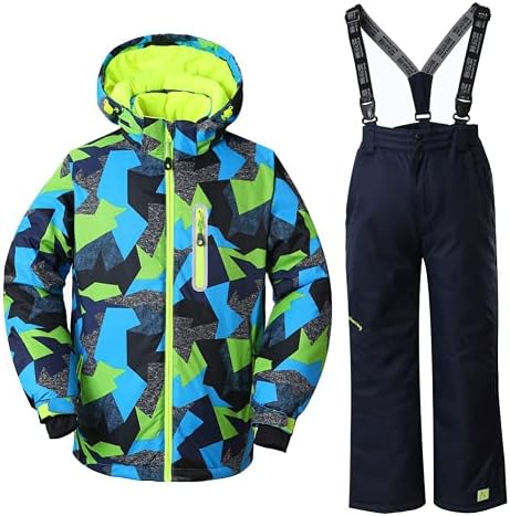 Wowulovely Boy Ski jaknu i pantalone snijeg izolovana odijelo Vjetar & amp; vodootporan