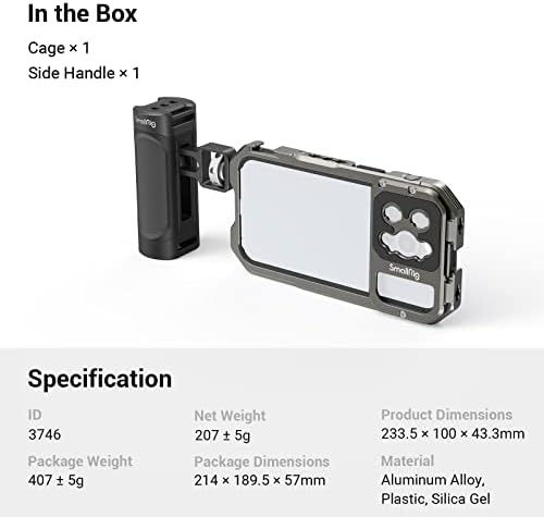 SmallRig Video Oprema za iPhone 13 Pro Max sa bočnim ručkama, aluminijumski komplet za stabilizaciju