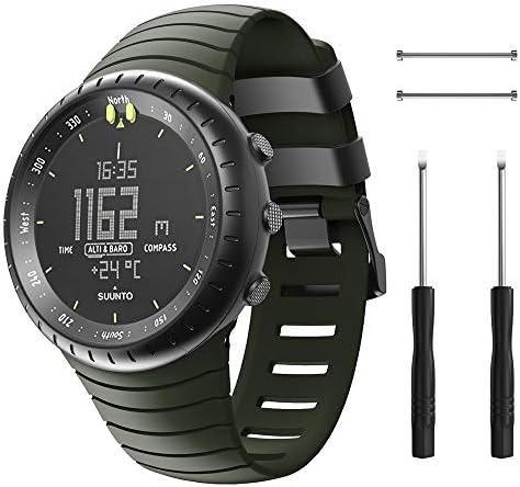 NotioCtity za suntono jezgra, gumeni dodatni remen za ručni sportski remen za zamjenu za zamjenu sa metalnim kopčom kompatibilno sa sunto core smartwatch
