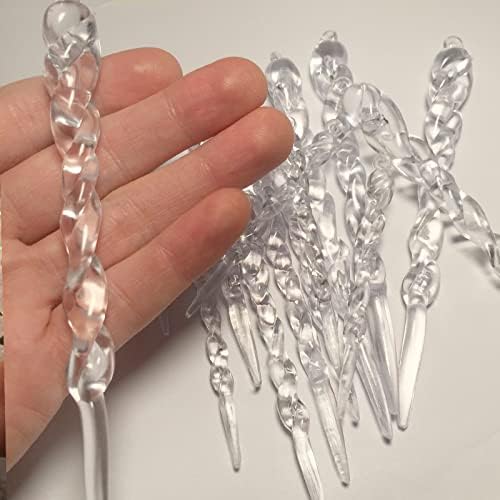 Bijeli Božić ukrasi Set 36kom Glitter Plastic Fake snow Flakes dekoracije 36kom jasno akril Icicle ukras za