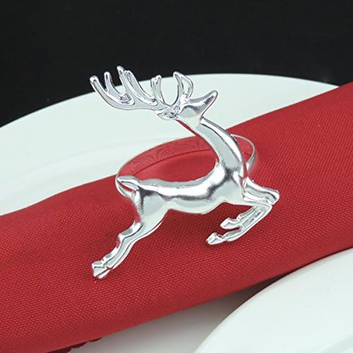 Bestoyard srebrni držači zvona salveta Set Metal Reindeer Salven serviette držač za rođendanski zaljubljeni za
