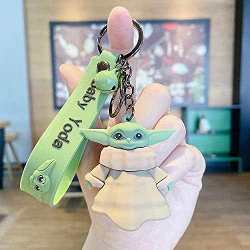 FosuHc Baby Yoda privjesak za ključeve za djecu 3D PVC Gumeni privjesak za ključeve ručno rađeni Model