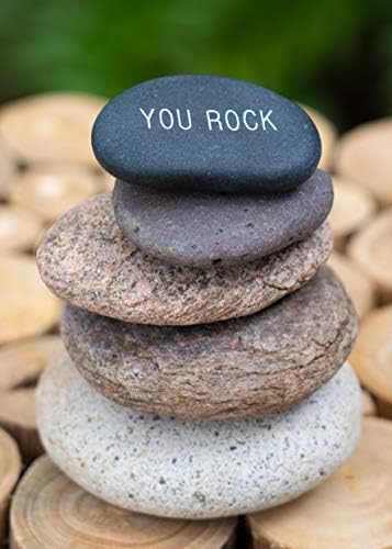 You Rock gravirana stijena – pamučna poklon torba – gravirani kamen sa bijelim mastilom, pokloni zahvalnosti,