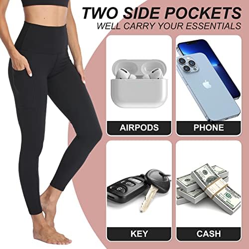 NexiEpoch 4 Pak helanke za žene sa džepovima-kontrola stomaka visokog struka za trening trčanje pantalone