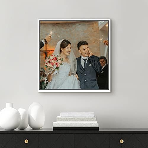 MUDECOR Prilagođeno platno štampa personalizovanu zidnu umetnost sa fotografijama/slikama vašeg venčanja digitalno odštampanim, spremnim za kačenje - 16x16inches