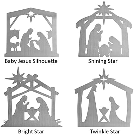ROCC ZARĐALA NARANDŽASTA CRAFTWORKS CO. 9 silueta rođenja rođenja-4 stila scena rođenja Isusa - Sveta porodična scena rođenja-Nacimiento de Navidad para Arbolito-Nacimientos Navidenos Figuras