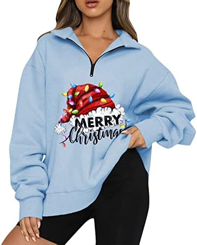 Sretan božićni duksevi pulover za žene, dame tinejdžerske djevojke Xmas grafička košulja za ispis zimski trendi vrhovi kaputi