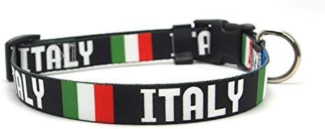 Ovratnik za pse | Italija zastava i ime | Izvrsno za nacionalne praznike, posebne događaje, festivale,