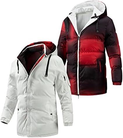 XZHDD patchwork down jakne za muške, zimski dvostrani tunički tunički kaput od pamučne podstavljene tople