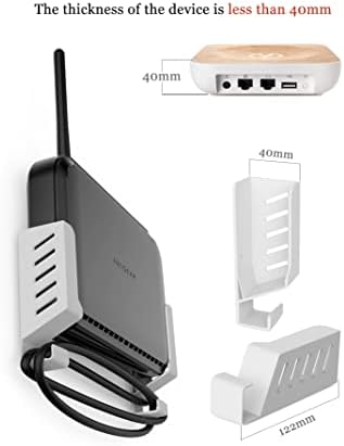 Zzhdesby prijenosna zidna kabela zidna nosač nosač nosač zidni nosač za pohranu nosača kompatibilan sa prijenosnim računalima / WiFi usmjerivačima / MacBooks / TV kutije / mrežni prekidači / modemi / audio uređaji i više