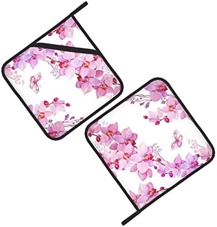 Ružičasta cvijeća i leptir kvadratni nosač za držač za izolaciju dvodijelnog