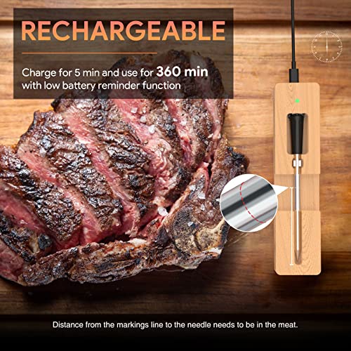 Mofweb bežični termometar za meso, Bluetooth termometar za meso Pametni termometar za hranu sa rasponom