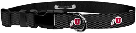 Moose pet Wear Racing Dog okovratnik – University Of Utah Utes Podesiva pet kragne, Made in the USA – 3/4 širok, srednji, Logo Fiber