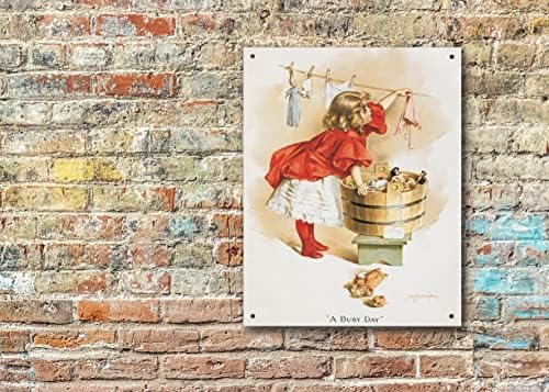 Očajna preduzeća slonovača sapunica za pranje limenog znaka - naporan dan Maud Humphrey-nostalgični Vintage metalni zidni dekor-napravljen u SAD-u