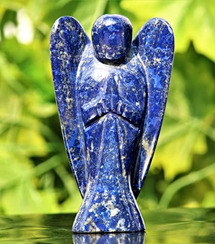 Vrhunski veliki polirani plavi Lapis Lazuli Crystal Stone Handmade Figurine Guardian Angel
