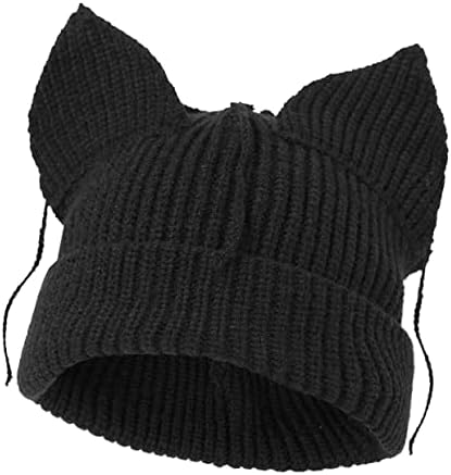 Knit Beanie kape za žene Slatke mačke ušima Zima topla pletena velika uši kukičani kapice Skijanje na
