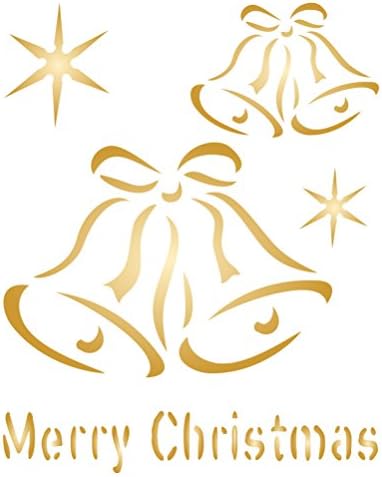 Šablon za Božićna zvona, 3,25 x 4 inča - šablone za farbanje šablona za Božićne čestitke ili dekoracije