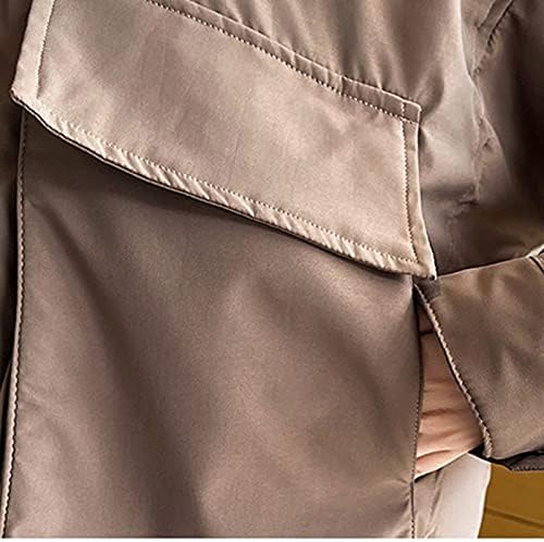 Zipfront Crew-vrat-izrez na lisnato jakna za žene mekana puna boja casual lisnata jakna boxy fit kratka