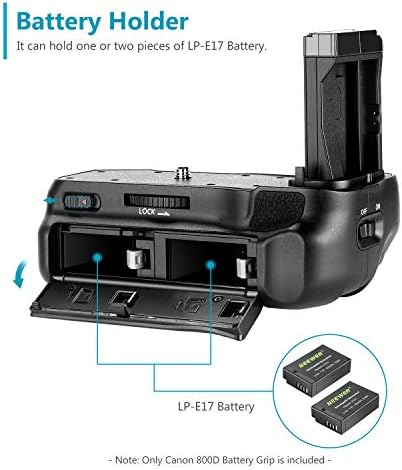 Neewer vertikalni prianjanje baterije sa držačem baterije kompatibilan sa Canon EOS 800D / Rebel T7i /