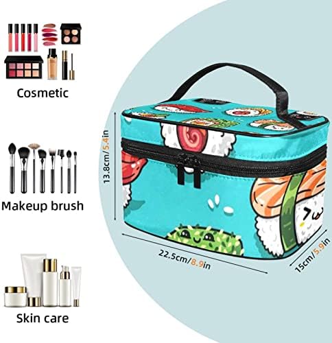Tbouobt kozmetičke vrećice za žene, šminke toaletna toaletna torba Organizator, crtani suši uzorak lijepi