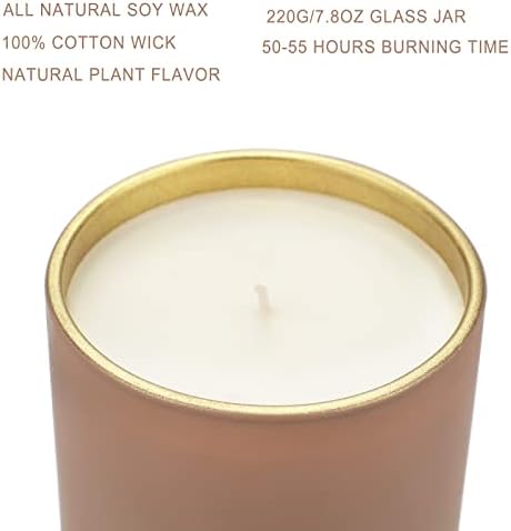 Svijeće za kućnu mirisu, 3 pakovanje 7,8 oz Pamučne mirisne svijeće, stres reljef aromaterapija