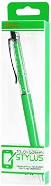 Reiko Reiko Stylus olovka sa olovkom za kuglice, kristalni i klipni dizajn za univerzalni dodirni ekran elektronički uređaj Zeleni - Styli - maloprodajna ambalaža - zelena
