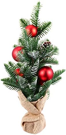 Aboofan umjetni mini božićni stablo Decrettop Dekoracija Božićna stabla sa visećim kugličnim ukrasima