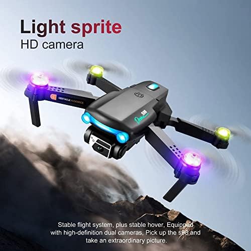 Afeboo mini drone sa kamerom - HD dvostrukim fotoaparatom Sklopivi bespući sa LED svjetlom, jednim gumbom /