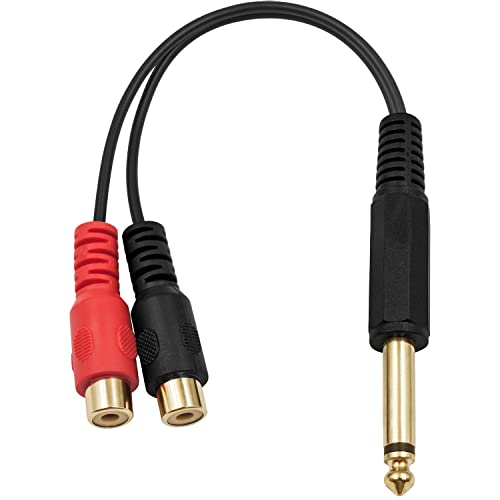 Poyiccot RCA do 1/4 inčnog kabla, 1/4 inča do RCA ženskog kabla, 6,35mm 1/4 inča TRS stereo audio