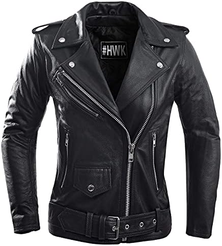 HWK Brando kožna motociklistička jakna za žene, prava kožna jakna za vremenske uslove & amp;