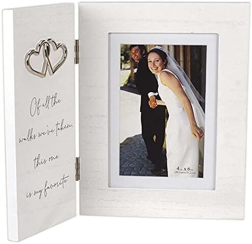Malden International Dizajn vjenčanje 4x6 šarkirani okvir za slike sa osjećajem i metalnim pričvršćivanjem svih