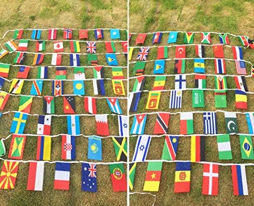 Yyzan međunarodne zastave 100 zemalja String zastave 82 stopa 8.2 '' x 5.5 '' Svjetska viseća zastava