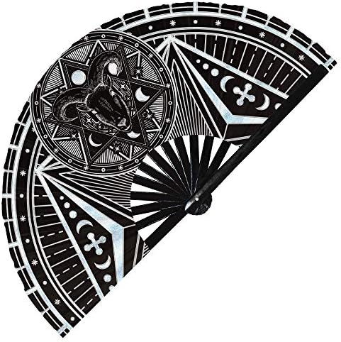 Magic Spell Circle Fan Zlatna mistična alhemija vještičarenje kružni amblemi okultna geometrija vještičarenje