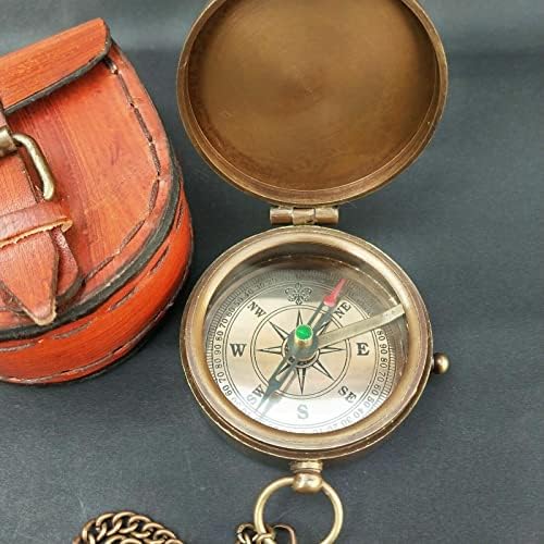 Kompass Vintage mesingani kompas ugraviran džepni kompas pjesma sa kožnim futrolom Avantura planinarenje Alat