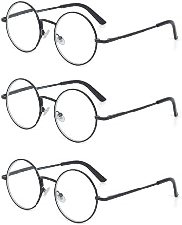 Oko Zoom metalni okvir okrugle naočare za čitanje sa opružnom šarkom
