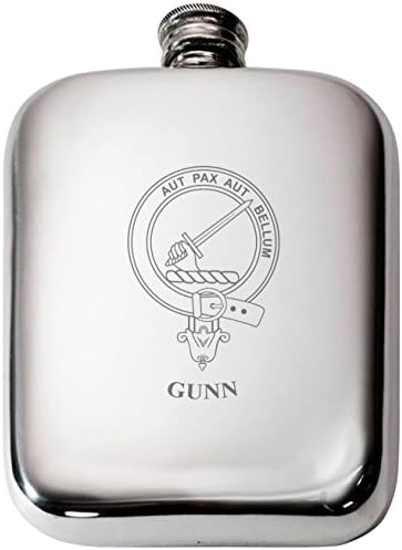 I LUV LTD Gunn Škotski Clan grb ime Pewter Hip Flask 6oz
