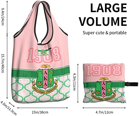 Zelena ružičasta torba za kupovinu 15 x 15,7 u Reruseable periva vodootporna torba za namirnice 4,3 x 4,7 u