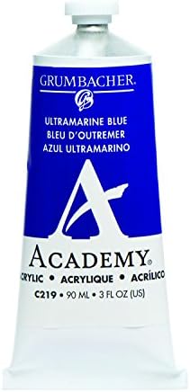 Grumbacher Academy akrilna boja, sjaj, 90ml / 3 oz Metalna cijev, kobaltna plava nijansa