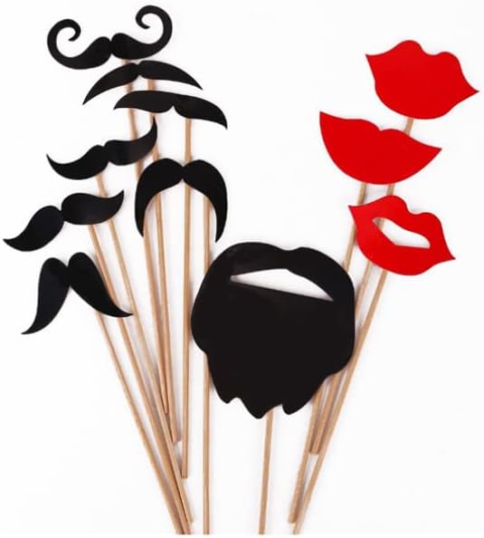 Didisea na setu od 44 komada uradi sam smiješne šarene naočare brkovi crvene usne leptir mašna cvijet