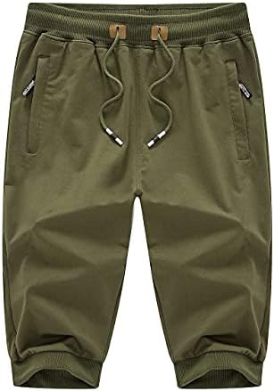 Lepoar Muške 3/4 Joggers Capri hlače kratke hlače Udobna trening za vježbanje Trčanje koljena traka za podizanje