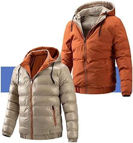 XXBR patchwork down jakne za muške, zimski dvostrani kaput sa kapuljačom sa zatvaračem pamuk